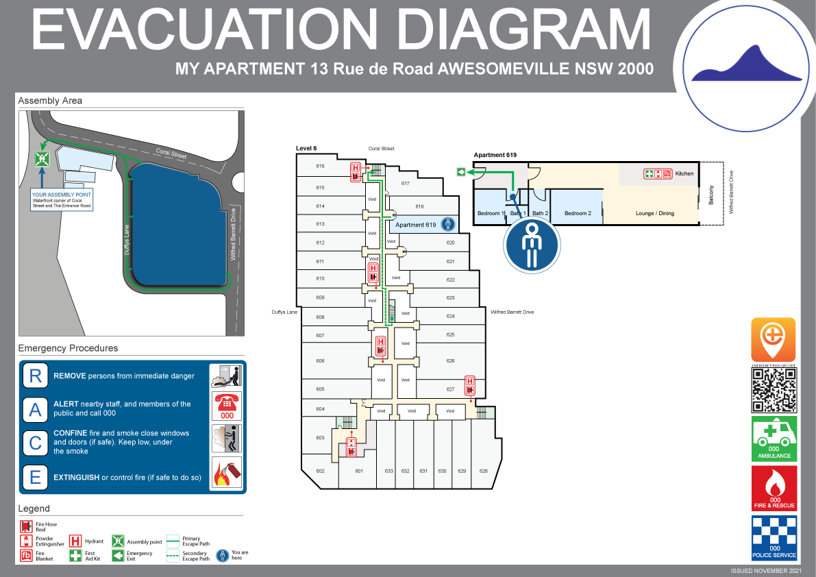 evacuation diagram